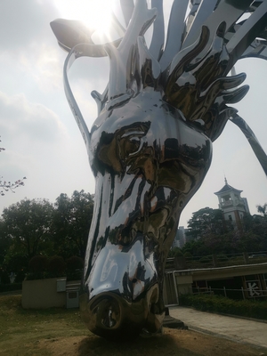 Outdoor Stainless Steel Animal Sculpture Metal Lighting Sculpture